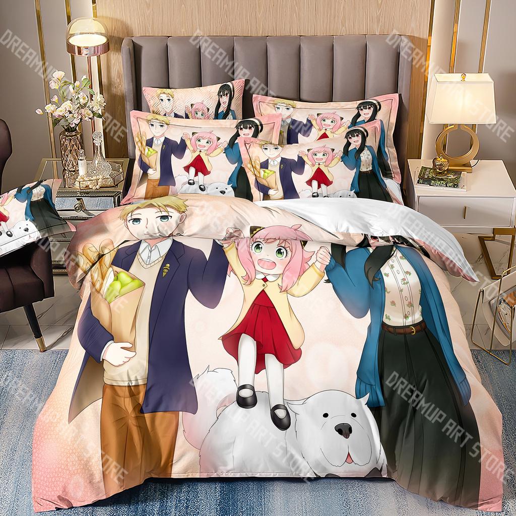 Fashion S-SPY Anya FAMILY Anime Bedding Set Single Twin Full Queen King Size Bed Set Kids Bedroom Duvetcover Sets Bed Sheet Set
