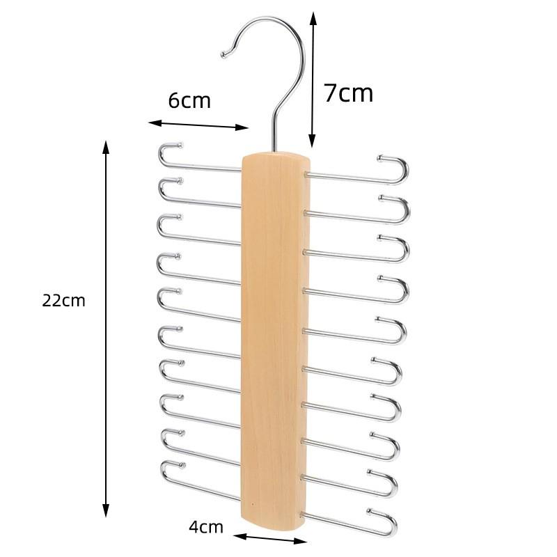 Ties Hanger Holder Rack Silk Scarf Belt Clothes Organizer Cabinet Wooden Storage Hanging Rack Storage Holder For Wardrobe Closet
