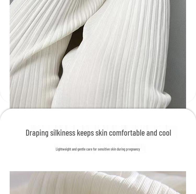 Women's Summer Ice Silk Maternity Pants - Thin, Straight Leg, Petite, Drapey Wide-Leg Style