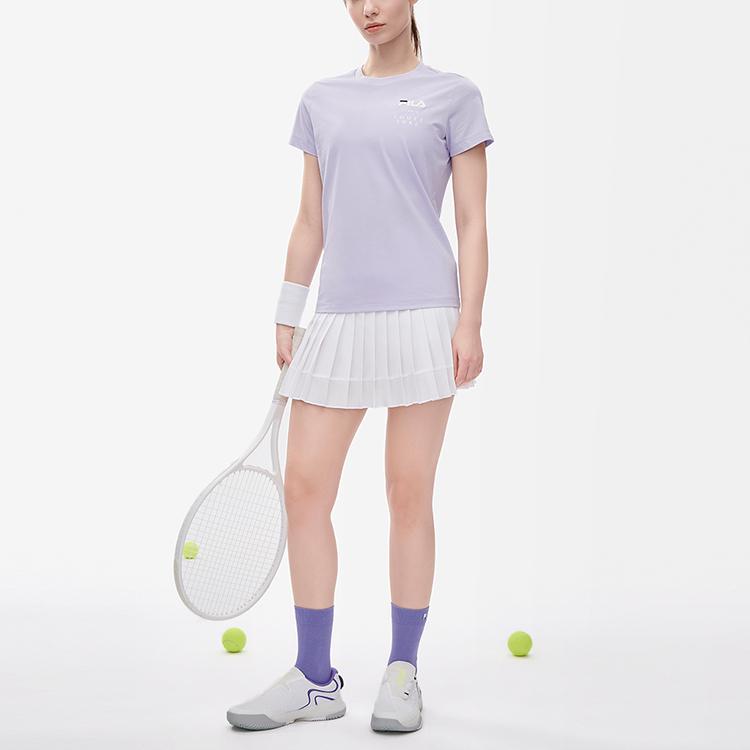 New FILA Athletics T Shirt Women's Light Purple A11W223111F-PU