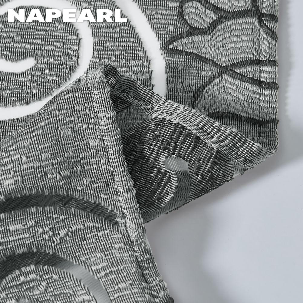 1PC NAPEARL European Style Light Luxury Retro Jacquard Valance Bead Border Curtain Head for Bedroom Living Room Window Decoration Home Decor