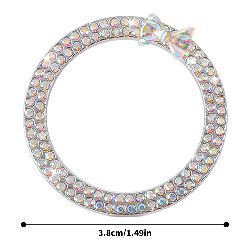 Mechesa Rhinestone Car Engine Start Stop Decoration Ring, Car Push Start Button Ring, Rhinestone
