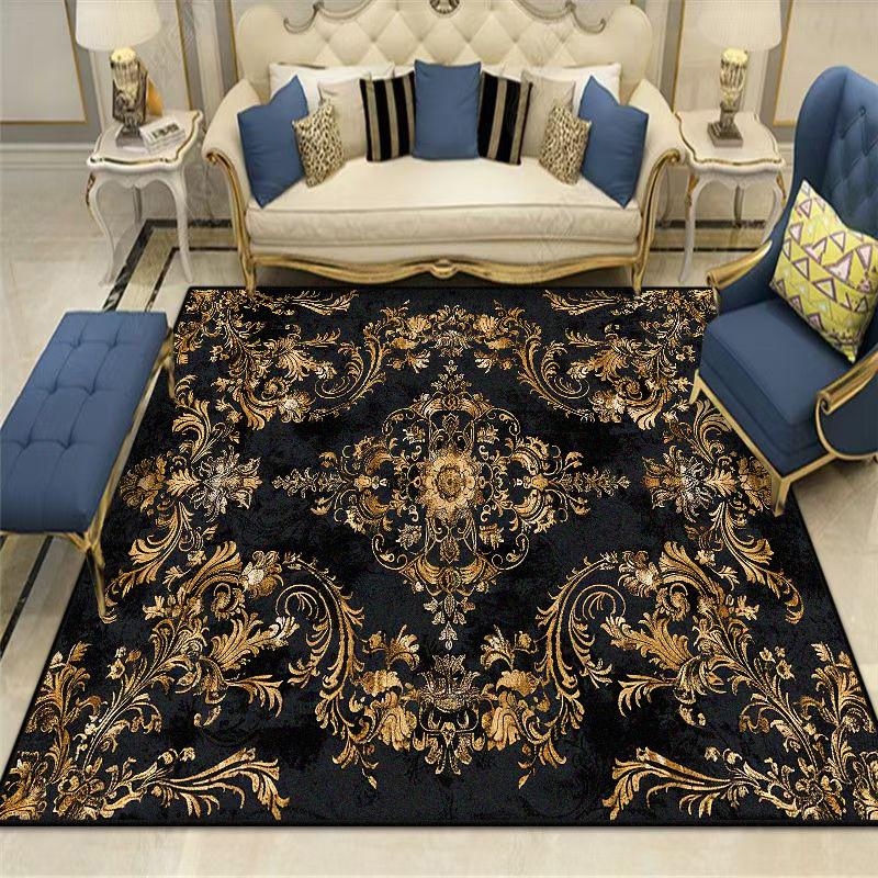 European style Retro Carpets Luxury Living Room Decoration Home Bedroom Floor Mats Non-slip Washable Large Area Rug dining room