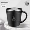 Stainless Steel Double-Layer Coffee Mug with Lid and Handle - Colorful and Portable Travel Mug