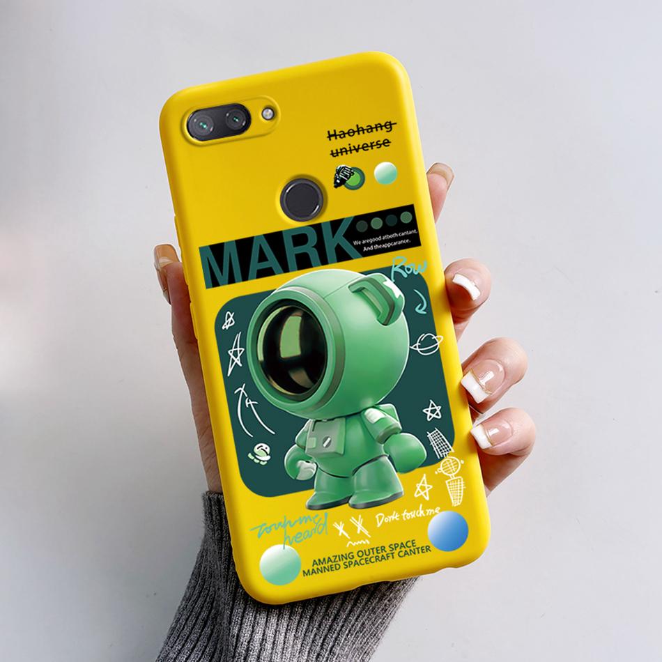 Para Xiaomi Mi 8 Lite Funda Moda Flor de Astronauta Silicona Suave Funda de Teléfono Para Xiaomi Mi 8 / Mi8 Lite Cubierta TPU Protectora Capa