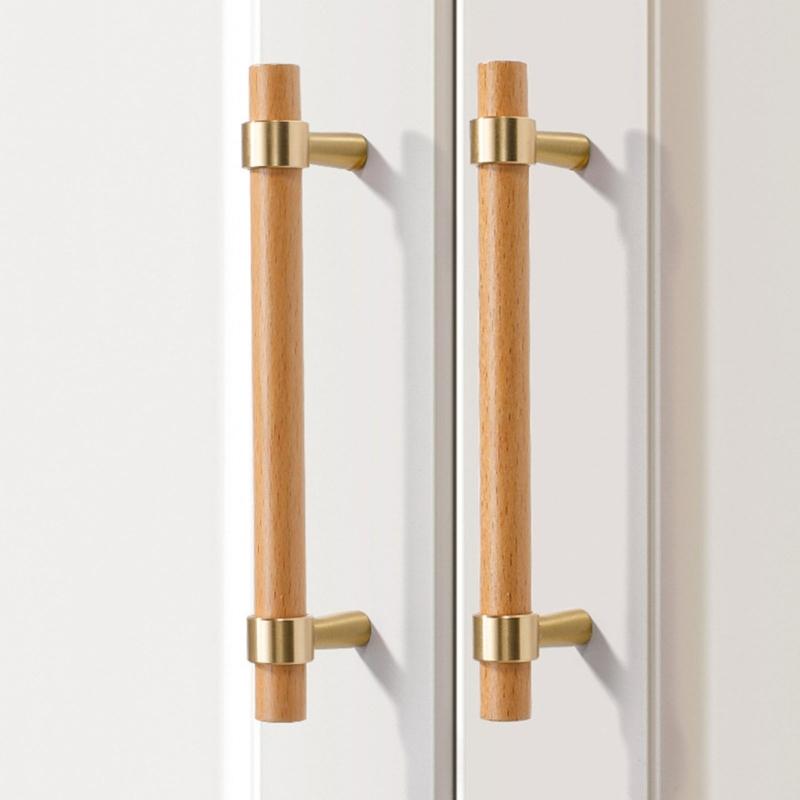 1pair Cabinet Pull Wooden Dressers Knob Simple Drawer Pulls Handles Kitchen Bedroom Furniture Hardware Enduring