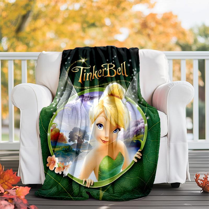 1pc T-Tinkerbell2 Theme Blanket - Digital Print, Polyester, Cozy for All Seasons, Perfect for Outdoor, and Travel