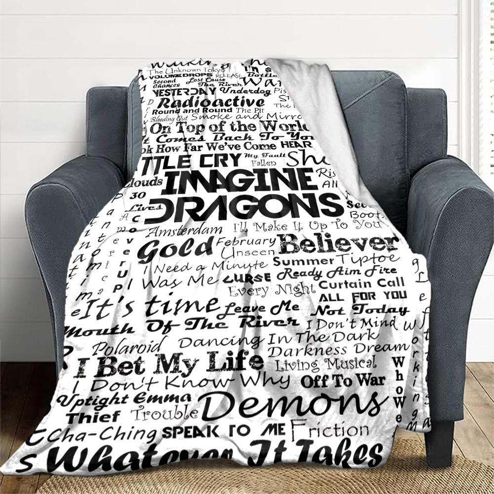 1PC Imagine Dragons Blanket Soft Warm All Season Throw for Sofa, Bed, Car, Office Vibrant Colorful Design, Durable & Cozy Gift