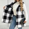 Women's Fashion Plaid Hooded Button-Front Vest Jacket