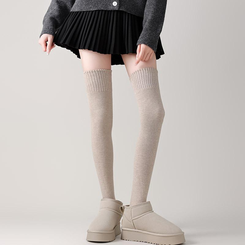 Zosilnené froté podkolienky Detské zimné teplé a proti chladu chrániče kolien Stehenné ponožky Jednofarebné Japonské JK pančuchy Dámske ponožky Dlhé