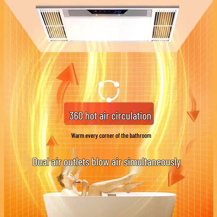 Smart All-in-One Bathroom Heater: All-Aluminum, Ceiling-Mounted, Heating, Lighting, Ventilation