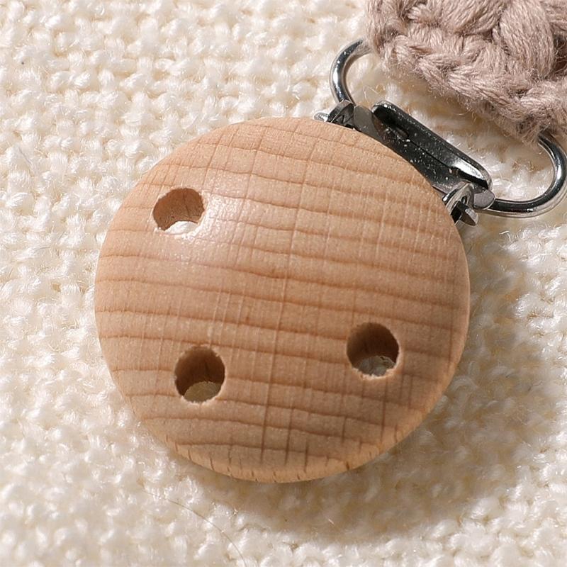 Pack of 2Pcs Handwoven Baby Pacifier Clip Chain Hand-knitting Toddler Feeding Bottle Strap Belt for Infants