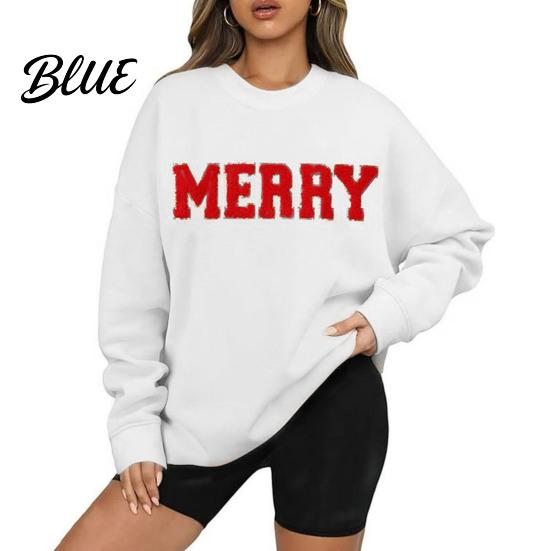 Monogram Print Sweatshirt Woemn O Neck Mid Length Loose Pattern Top Elastic Cuffs And Hem Hip