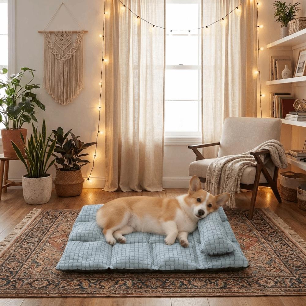 Folding Dog Sleeping Mat Breathable Pet Cool Bed Mat Universal Dog Cooling Mat  Indoor Use