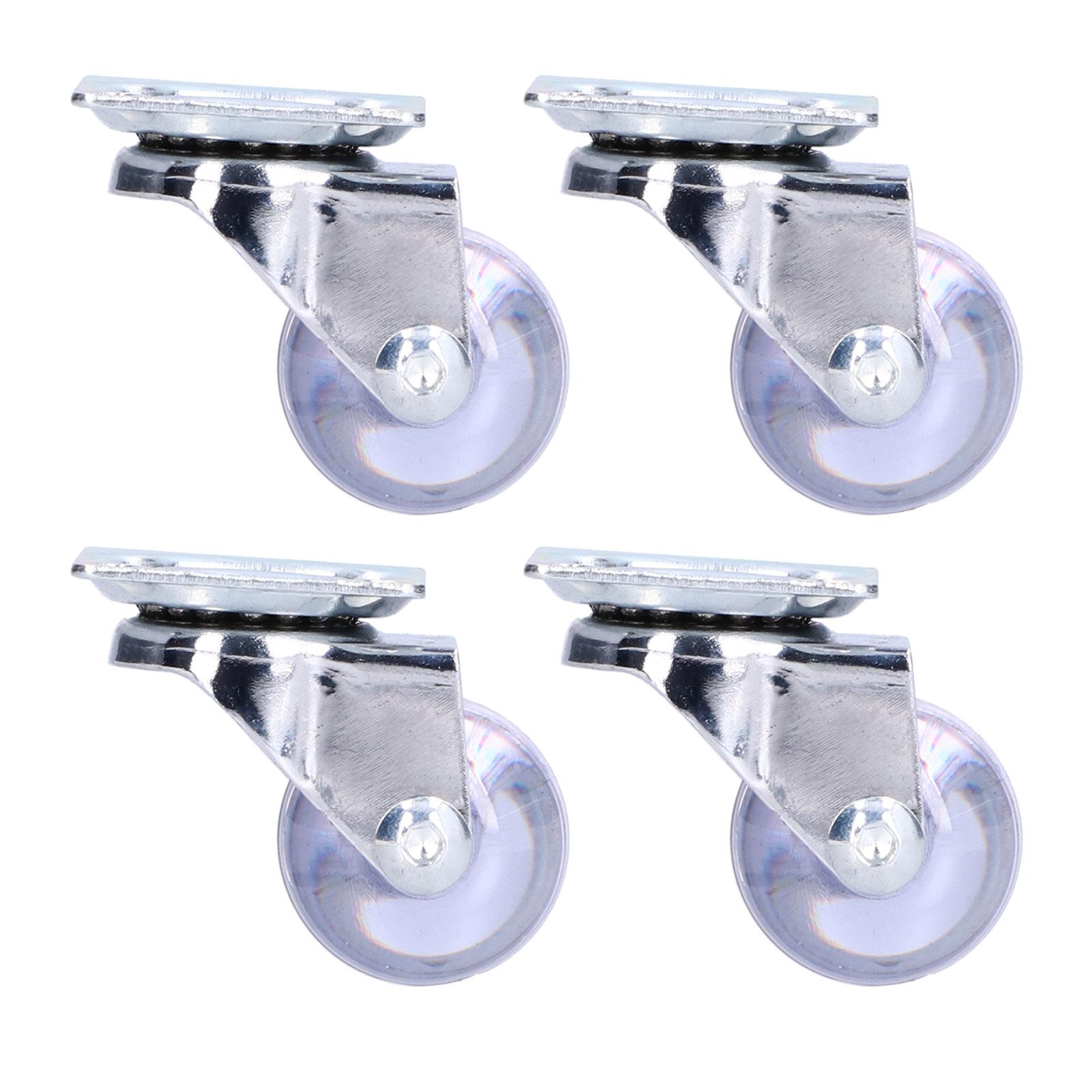 4 шт. Поворотные колеса Сверхмощные Нержавеющая сталь Прозрачный ПУ Промышленное колесо Пластинчатые ролики