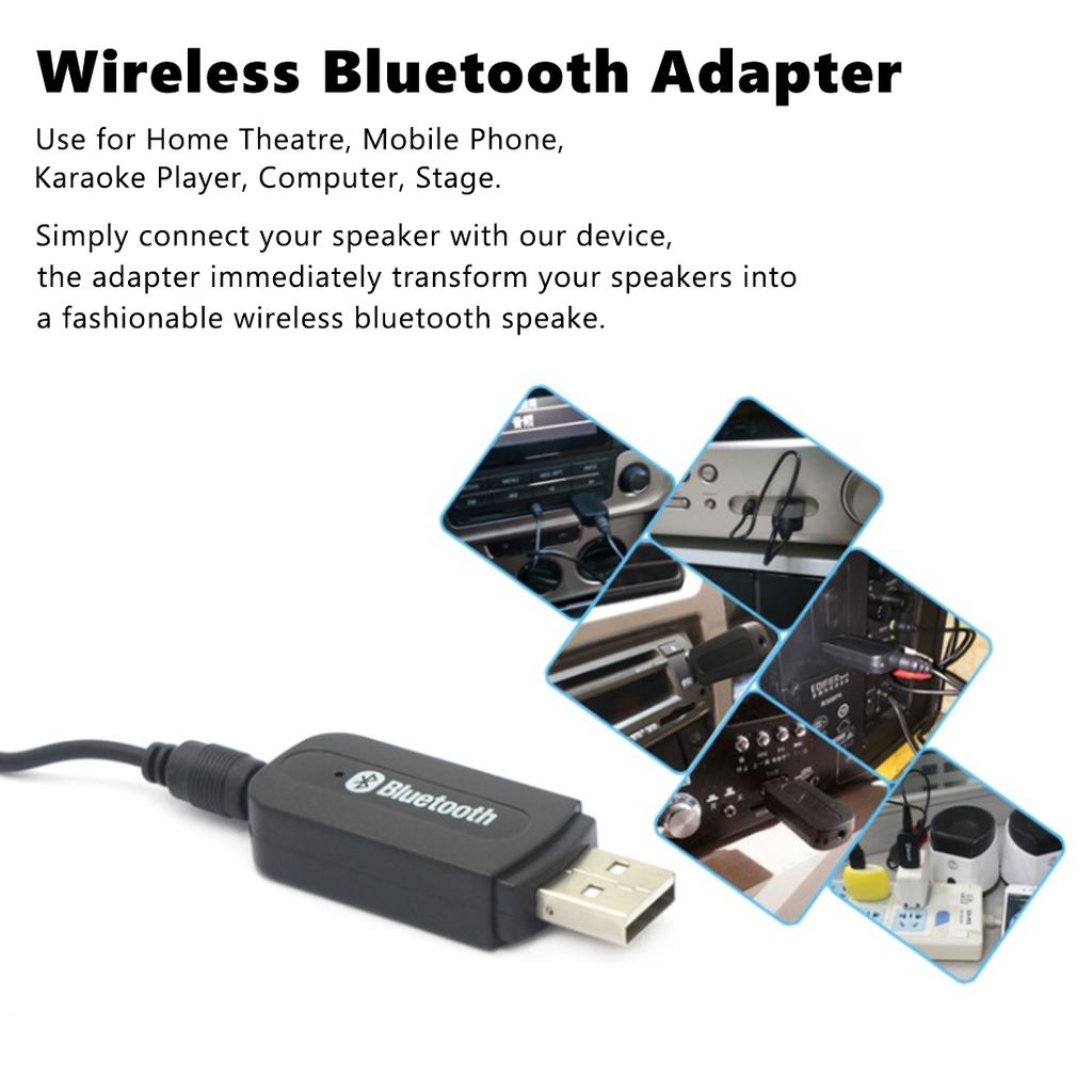 Wireless Bluetooth3.0 Receiver 3.5mm AUX Audio Stereo Adapter USB Charge EU Plug