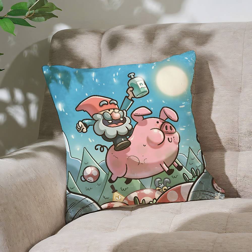 Cute Pig Pillow Case Throw Pillow Cover Nordic Vintage Style Cushion Covers Home Living Room Sofa Couch Seat Decor