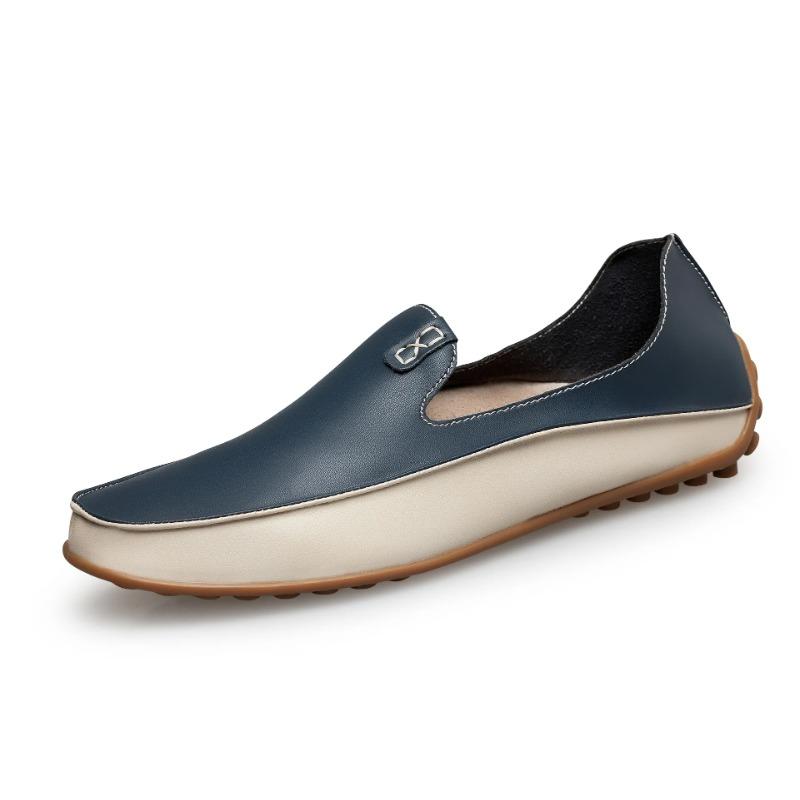 Sommer Männer Casual Wohnungen Fashion Echtes Leder Weiche Mokassins Marke Loafers Hohe Qualität Atmungsaktive Männer Kleid Schuhe Größe 36-47