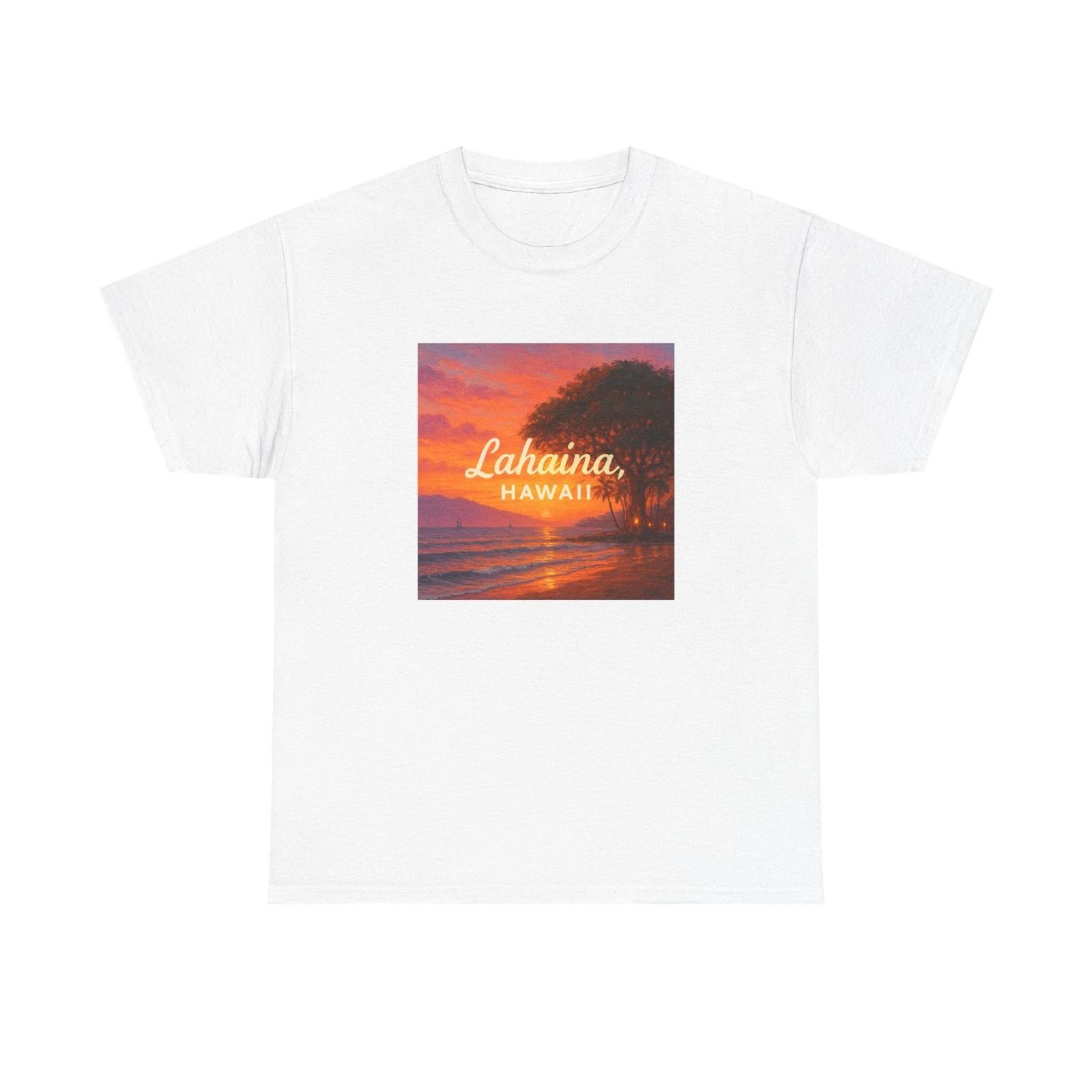 Unisex Adult T Shirt Lahaina Hawaii Maui Coast Sunset 3XL