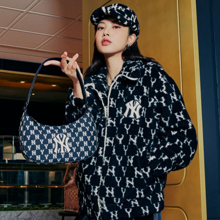 New MLB Velvet Jackets Unisex Black 3AFDM0126-50BKS