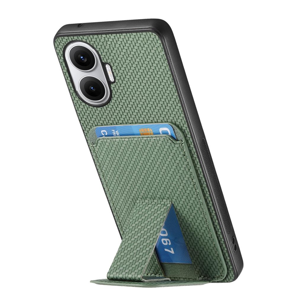 For Xiaomi Redmi Turbo 4 Pro 5G Case Card Holder Carbon Fiber Texture Leather Coated TPU Phone Cover