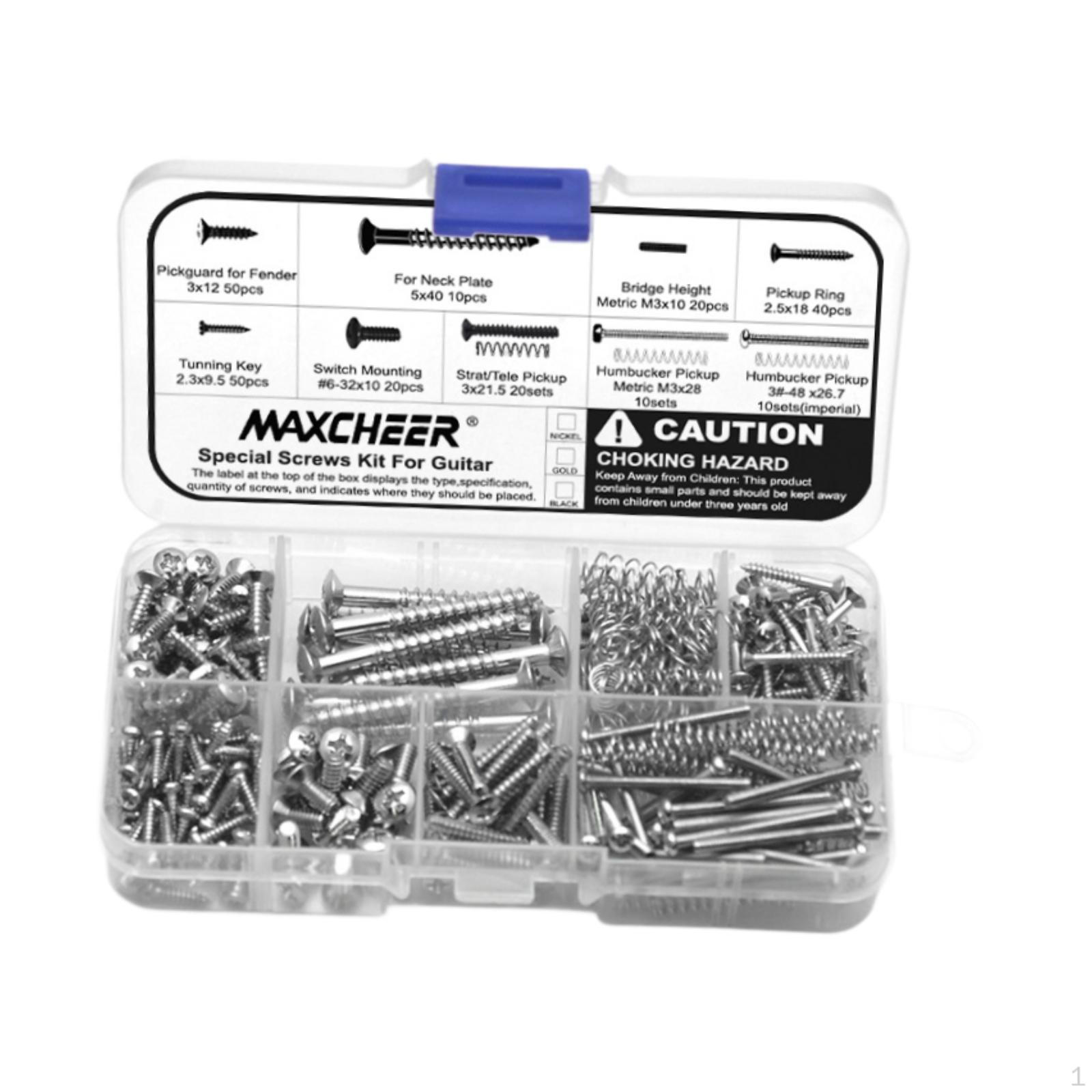 

Guitar Screw Kit Repair Fasteners Assortment for Pickguard DIY Project Tuner Black серебряный