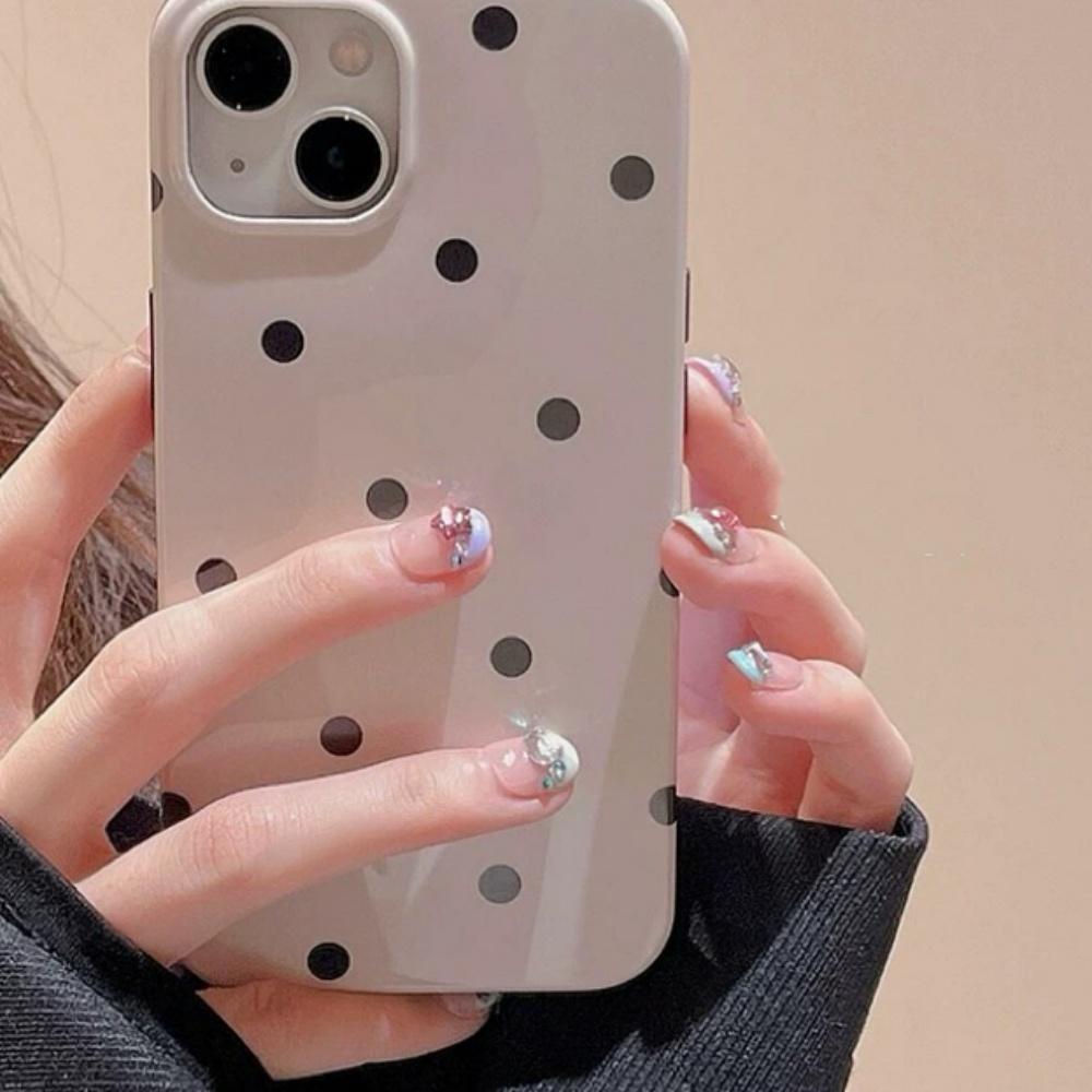 Korean polka dot is suitable for Apple 17 mobile phone case, new iphone16 women's polka dot anti-drop all-inclusive edge soft case