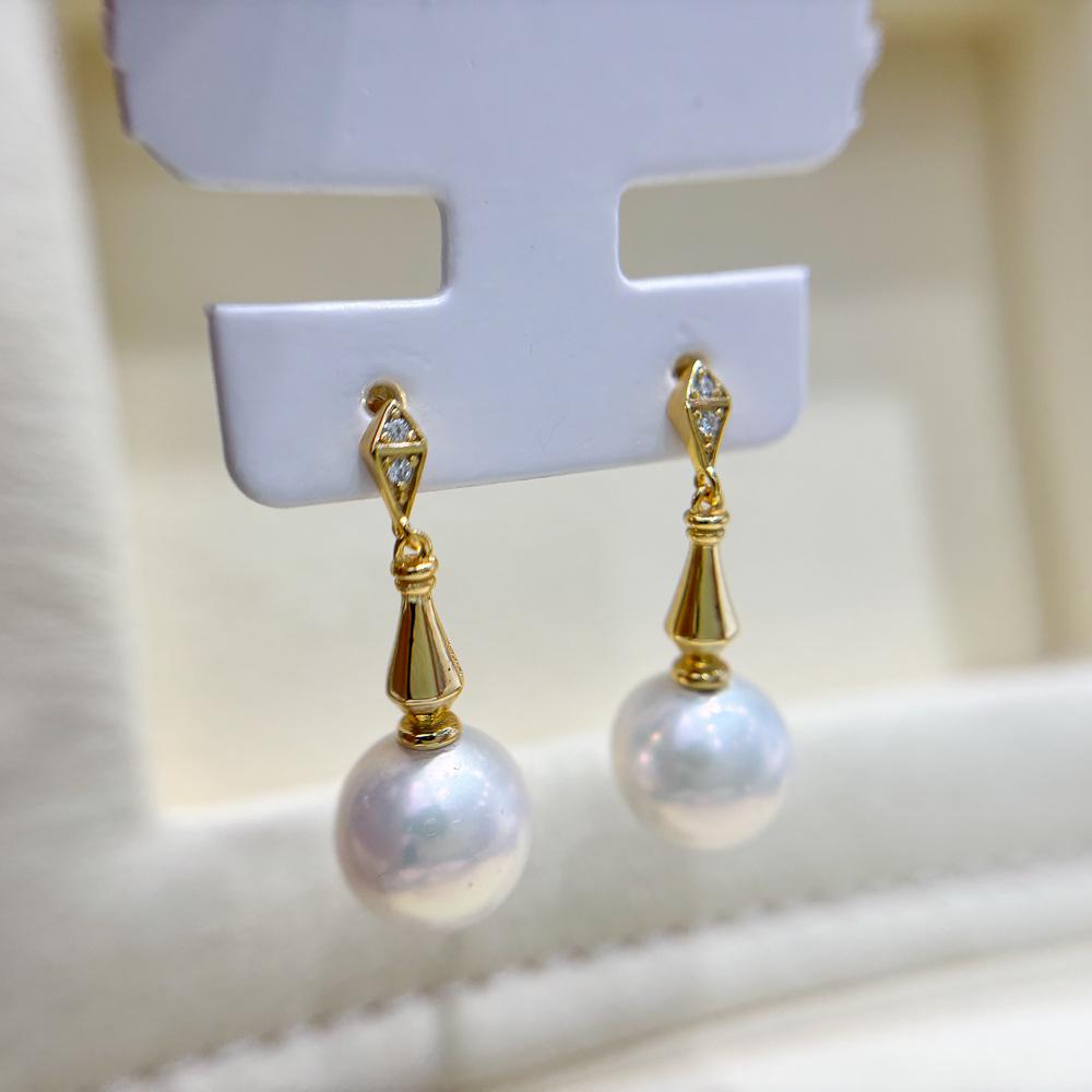 

S925 Sterling Silver Stud Earring Mounts for 8-13mm Round Pearls - Simple DIY Pearl Accessories Ear Hooks Gold stud mounts without pearls