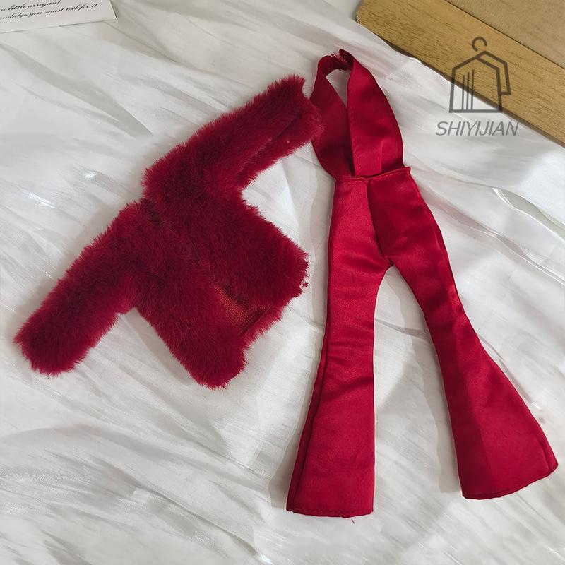 

1 Set Fashion 1/6 Doll Clothes Princess Dress Up Clothing Accessories Fur Coat Neck-Hanging Backless Jumpsuit For 29~32 Cm Doll Set Doll not included