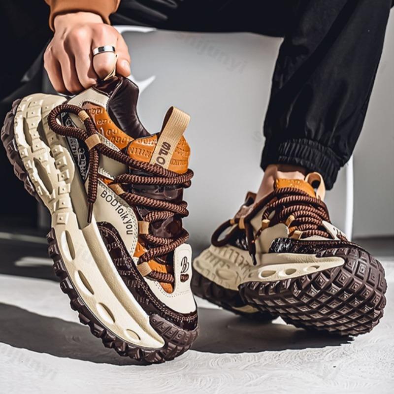 Fashion Mens Casual Shoes 2025 Spring Thick Sole Fashion Comfortable Sneakers Mixed Colour Anti Slip Board Footwear Zapatillas De Hombre