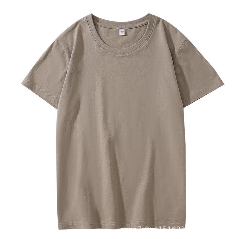 200g Pure Cotton Unisex Crew Neck Short Sleeve Solid Color Trendy T-Shirt