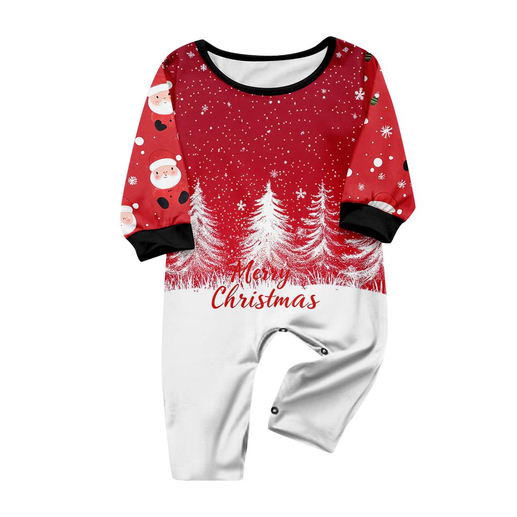 Christmas Print Cute Family Set Pajamas, Home Clothes, Family Set Long Sleeve Top Pants Set