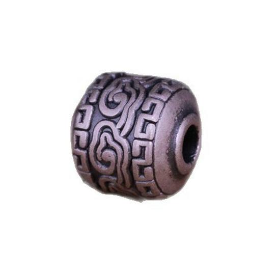 Sterling Silver 999 Round Beads with Retro Auspicious Clouds for DIY Handmade Bracelets and Necklaces