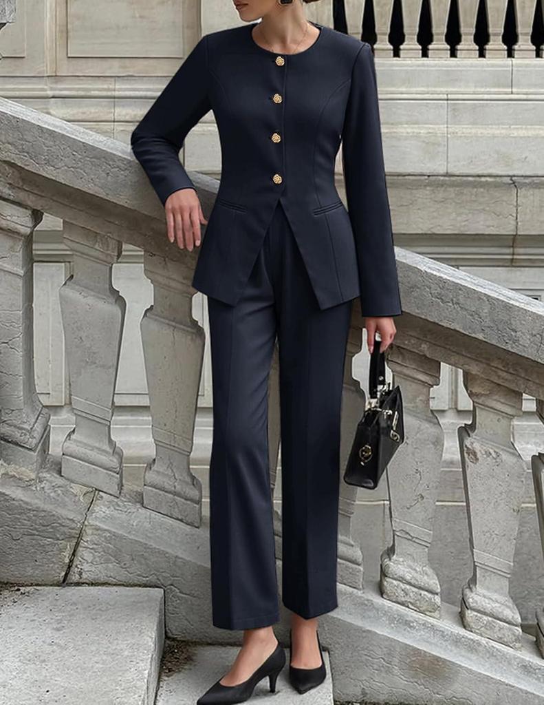 Europäisches & Amerikanisches Damenmode-Anzugset: Reversjacke & Hose