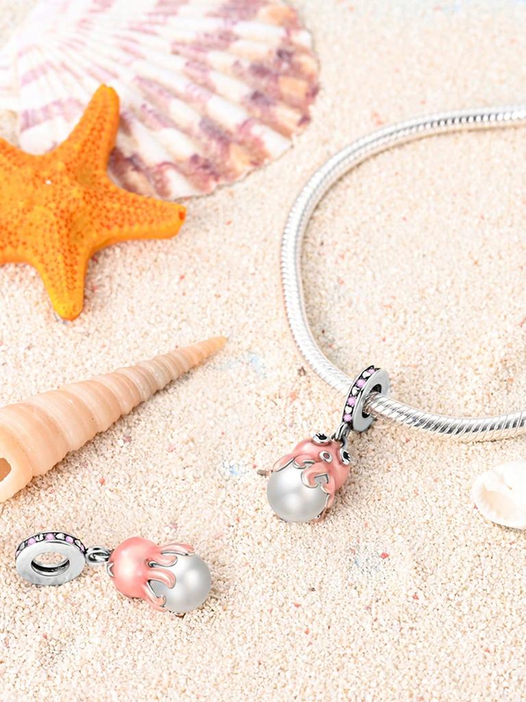 Charms Plata Ocean Pearl Octopus Beads Charm Copper Plated Fit Charms Copperoriginal Bracelet For Jewelry Making Diy Charm