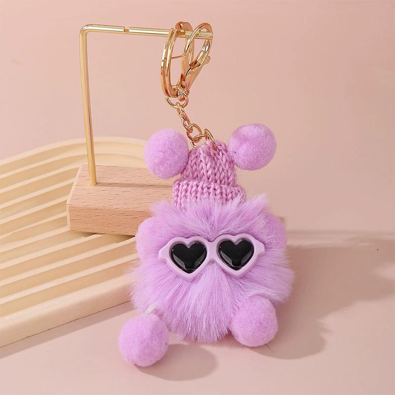 1PC Elfin Cute Backpack Charm Multicolor Plush Handbag Decoration Small Briquettes Keychain Key Chains