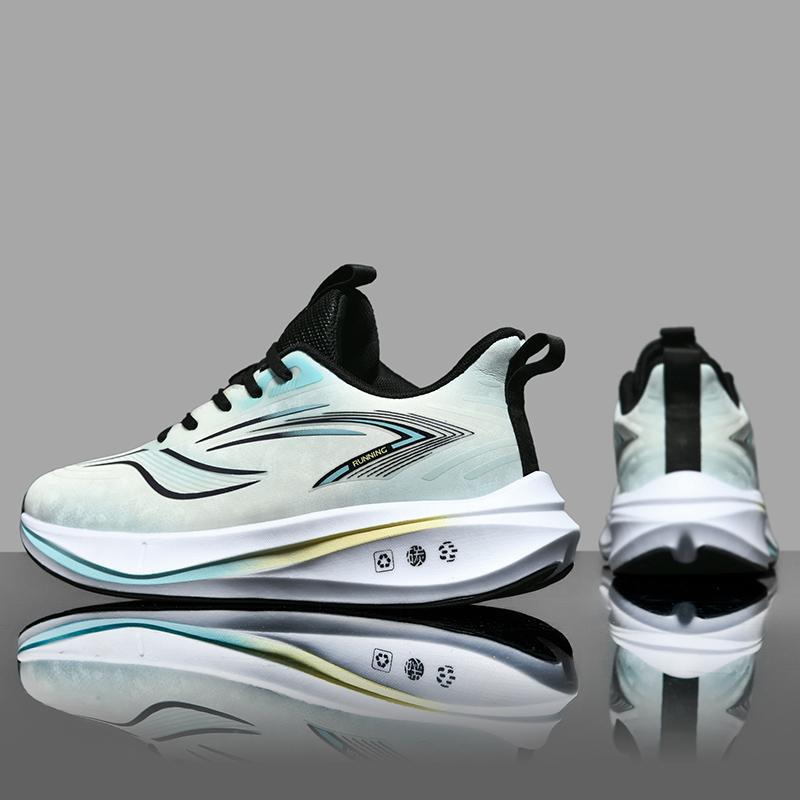 Men's Carbon Fiber Fleece-Lined Sneakers, Leather Surface, Sizes 45-48, Ideal for Middle and High School Students, Running, and Racing.