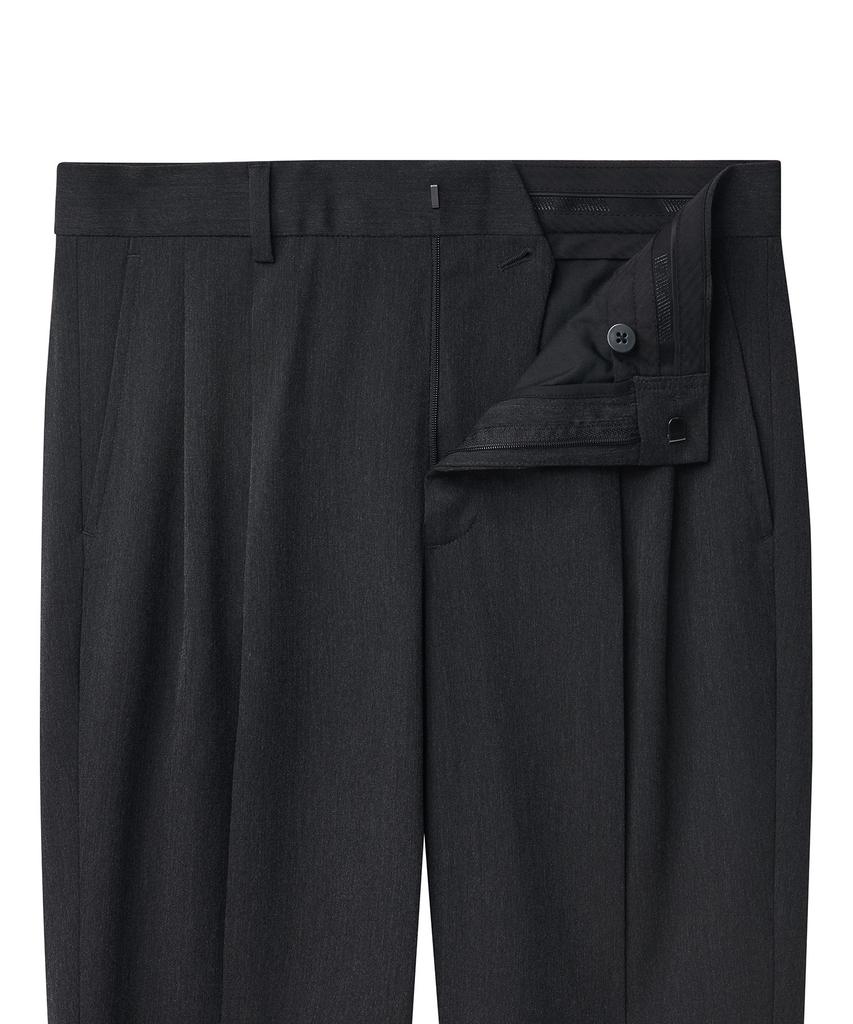 MUSINSA STANDARD Real Wide Belted Slacks [Charcoal Gray]