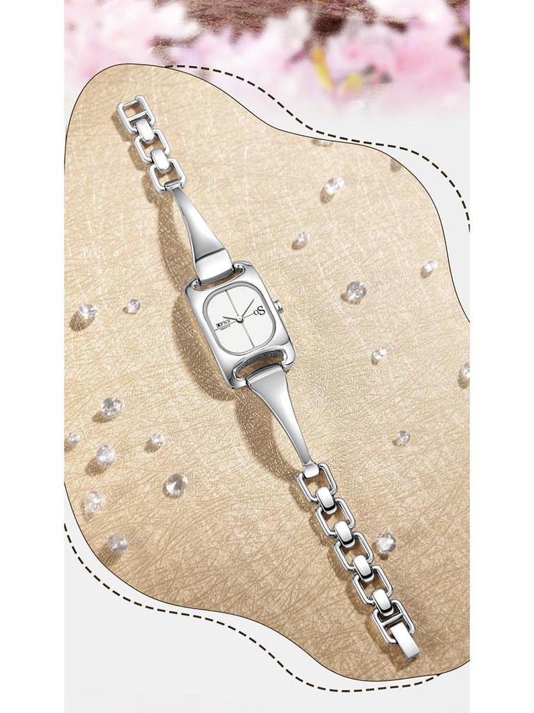 Oufanni Elegant Ladies' Waterproof Square Quartz Wristwatch - Lightweight Luxury Alloy Design.