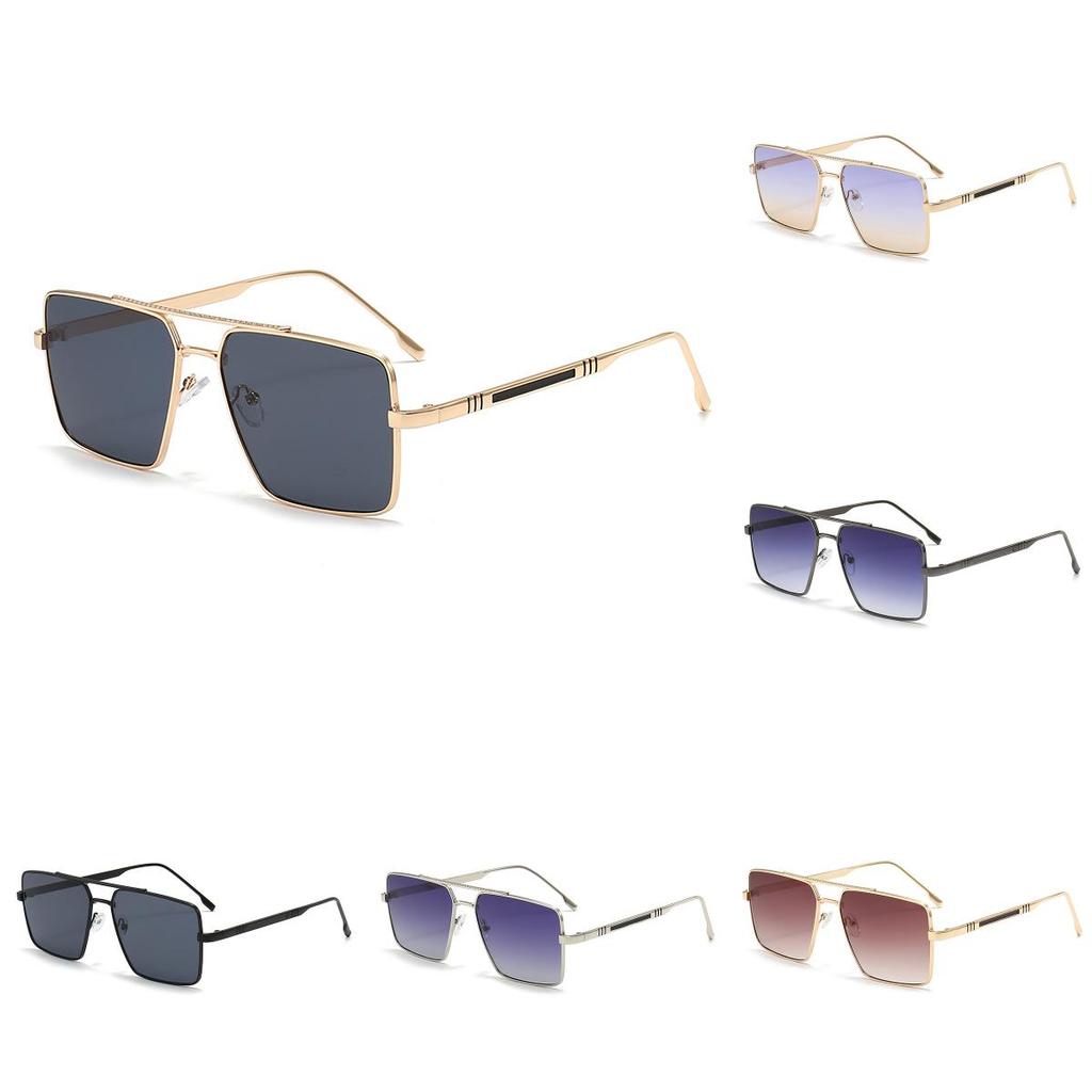 Fashion Stylish Metal Large Frame Sunglasses Square Outdoor Protection Sun