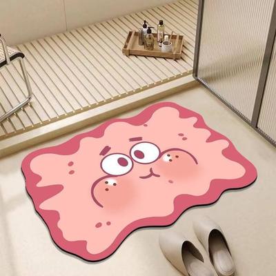Cartoon Cartoon Bathroom Absorbent Foot Mat Non-slip Diatom Mud Mat Dirt Resistant Carpet Toilet Mat