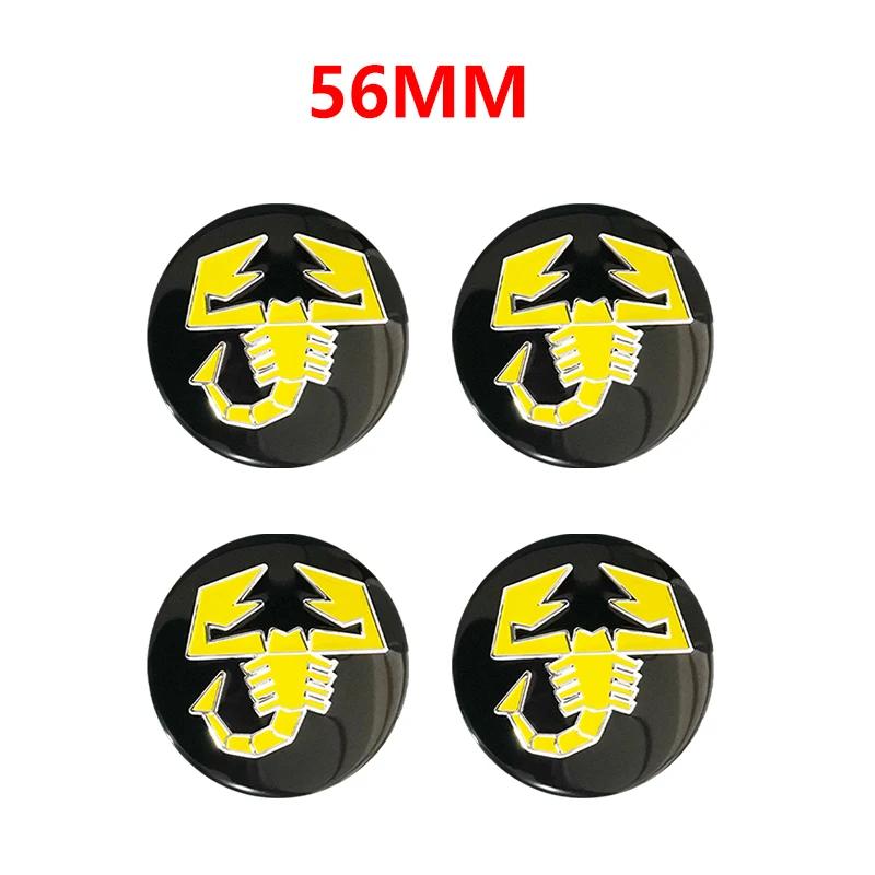 4pcs 56mm 50mm 3D logo car emblem Wheel Center Hub auto Rim refit dust-proof badge covers sticker styling accessories For FIAT