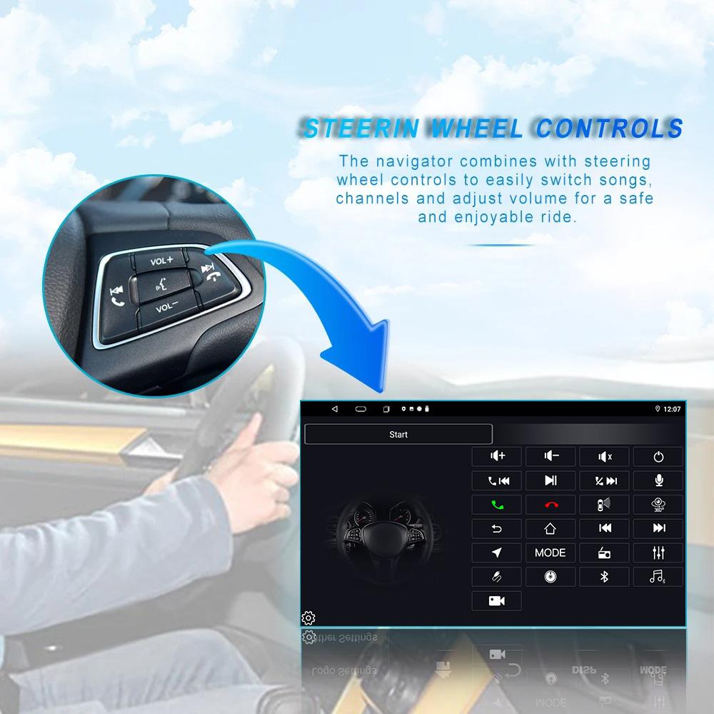 10.1 Inch Rotate Car Radio Knob Button Android Auto Apply Carplay DVD Multimedia Player Car Stereo GPS QLED Universal 1 Din
