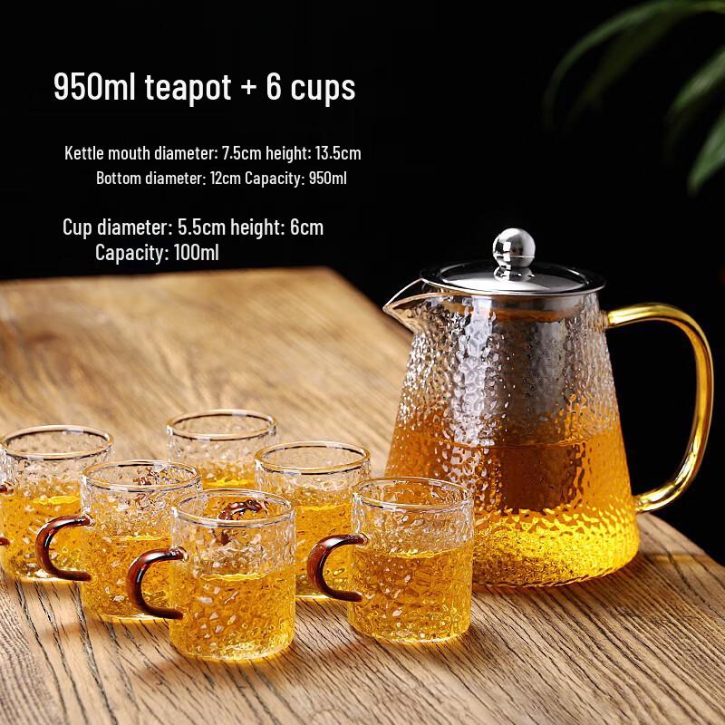 MUTTI Heat-Resistant Hammered Glass Teapot Set