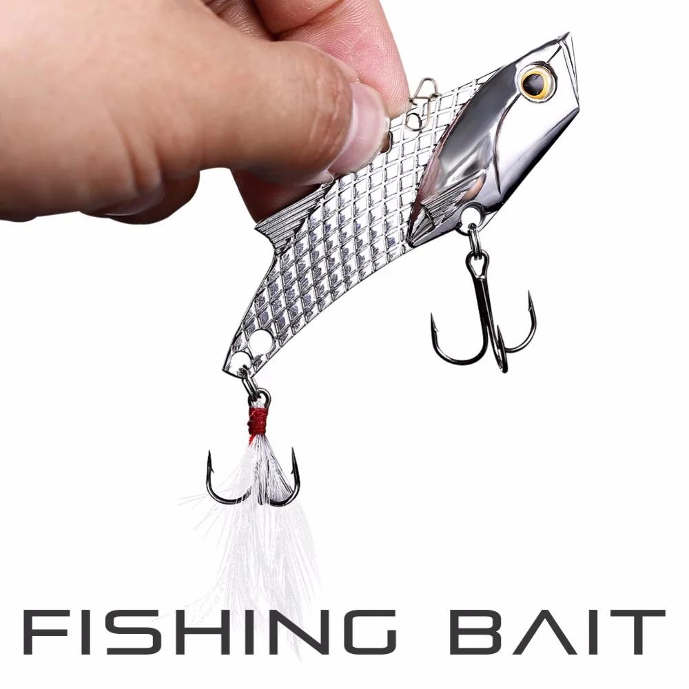 VIB Baits 1pc Metal 23g High Carbon Steel Hook Vibration Spoon Fishing Lure Bass VIB Artificial Fishing Tool