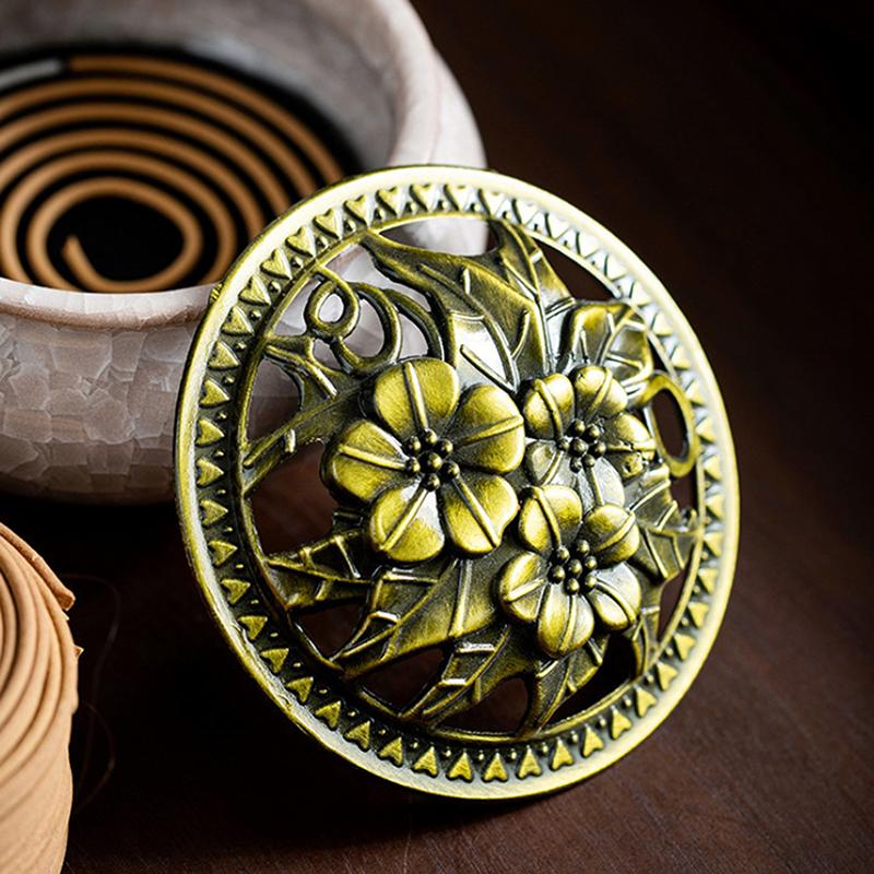 Incense Burner With Lid Hollow Top Censer Holder Heat Resistance Incense Tower Ice Crack Pattern Peaceful Mind Censer Burner