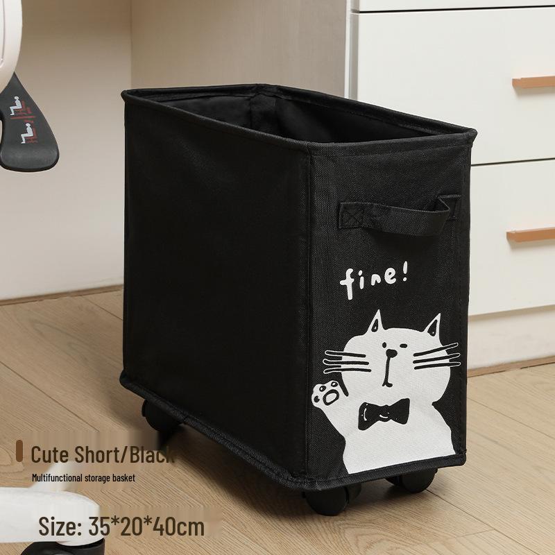 Foldable Oxford Cloth Storage Basket with Wheels
