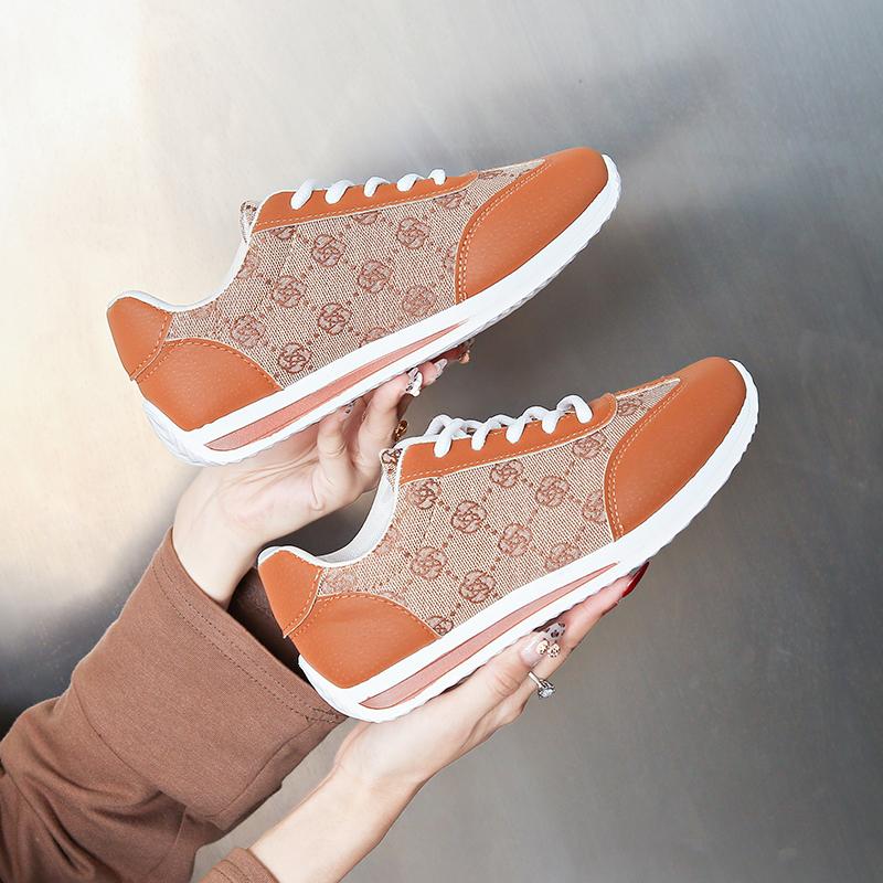 Fashion Women Thick Soled Cross Round Head Thin Fashion Shoes Woman Comfortable  Breathable Casual Wear-resistant Shoes Zapatos De Mujer