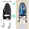 Wall Mount Steam Iron Holder Ironing Board Hanger Household Laundry Wall Mount Iron Hanger Ironing Board Rack Black- for Iron Max 5.5 Inch Width Iron