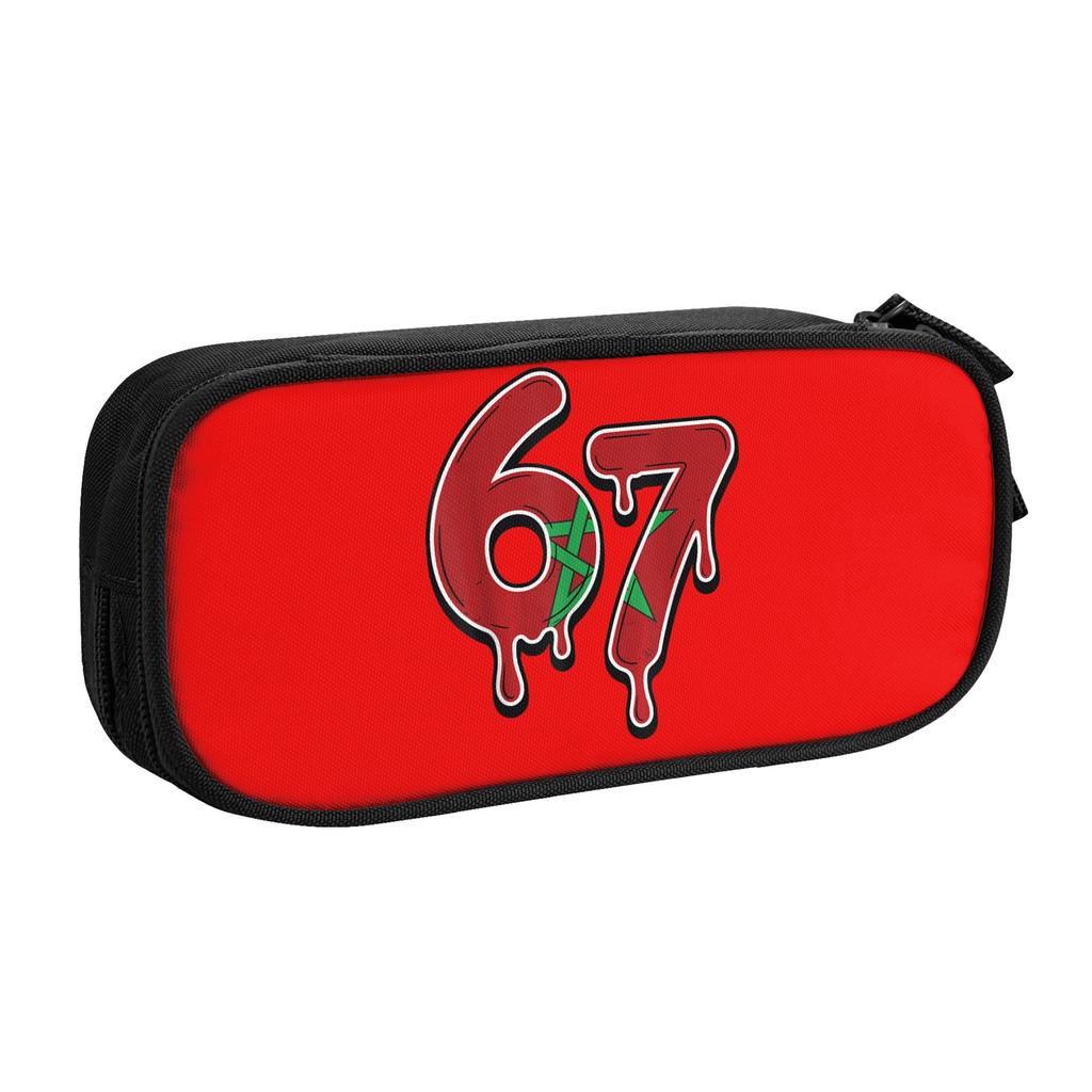 Classic 67 Six Seven Morocco Flag Moroccan Pencil Cases Pencilcases Pen Box Kids Big Bags Students School Gift Stationery